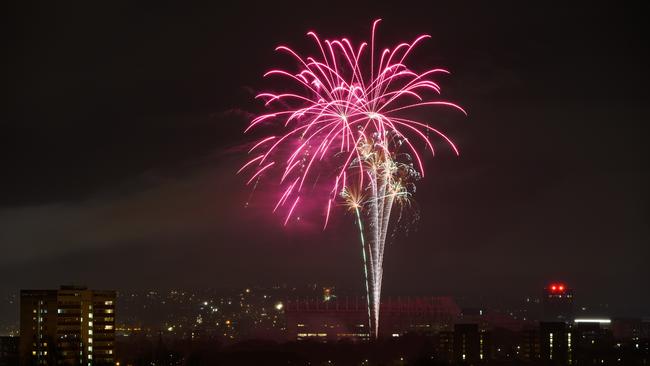 Fireworks explode during a display over Newcastle upon Tyne, England. Picture: Getty