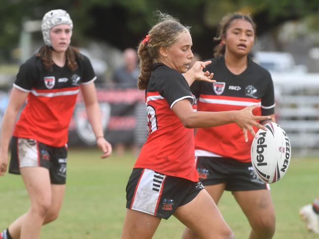 Kirwan State High School hosts St Patrick's College, Mackay, in round 1 of the 2025 Aaron Payne Cup. Senior Girls. Picture: Evan Morgan