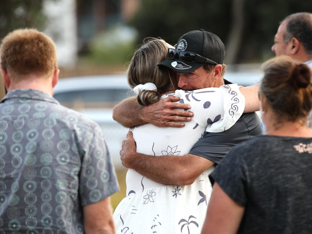 Hundreds of people have gathered at Bribie Island for a vigil to honour 17-year-old shark attack victim Charlize Zmuda. Picture: David Clark