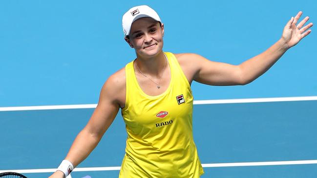 Ash Barty didn’t lose a game in her match against Caroline Garcia. Picture: AAP