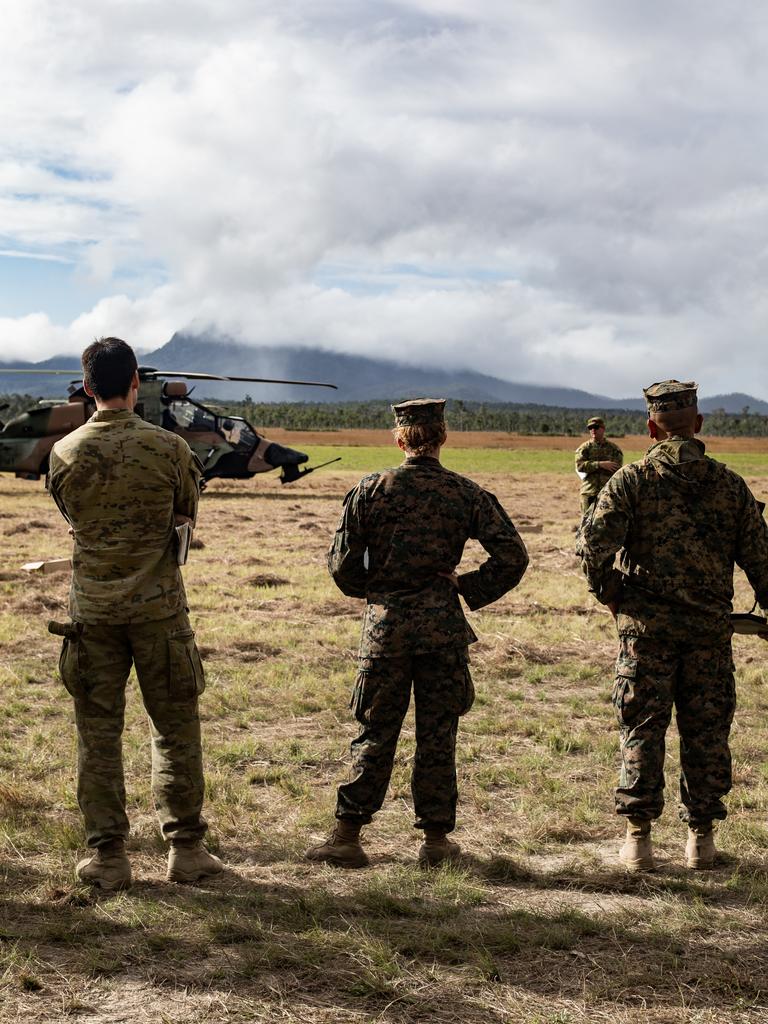 U.S. Marines with Golf Battery, Battalion Landing Team 3/5, 31st Marine Expeditionary Unit, and Australian Defence Force members conduct a Rehearsal of Concept drill during Talisman Saber 2021 at Camp Growl, Shoalwater Bay Training Area, Queensland, Australia, July 14, 2021. This is the ninth iteration of Talisman Sabre, a large-scale, bilateral military exercise between Australia and the U.S. involving more than 17,000 participants from seven nations. The month-long multi-domain exercise consists of a series of training events that reinforce the strong U.S./Australian alliance and demonstrate the U.S. MilitaryÃ¢â&#130;¬â&#132;¢s unwavering commitment to a free and open Indo-Pacific. (U.S. Marine Corps photo by Lance Cpl. Joseph E. DeMarcus)