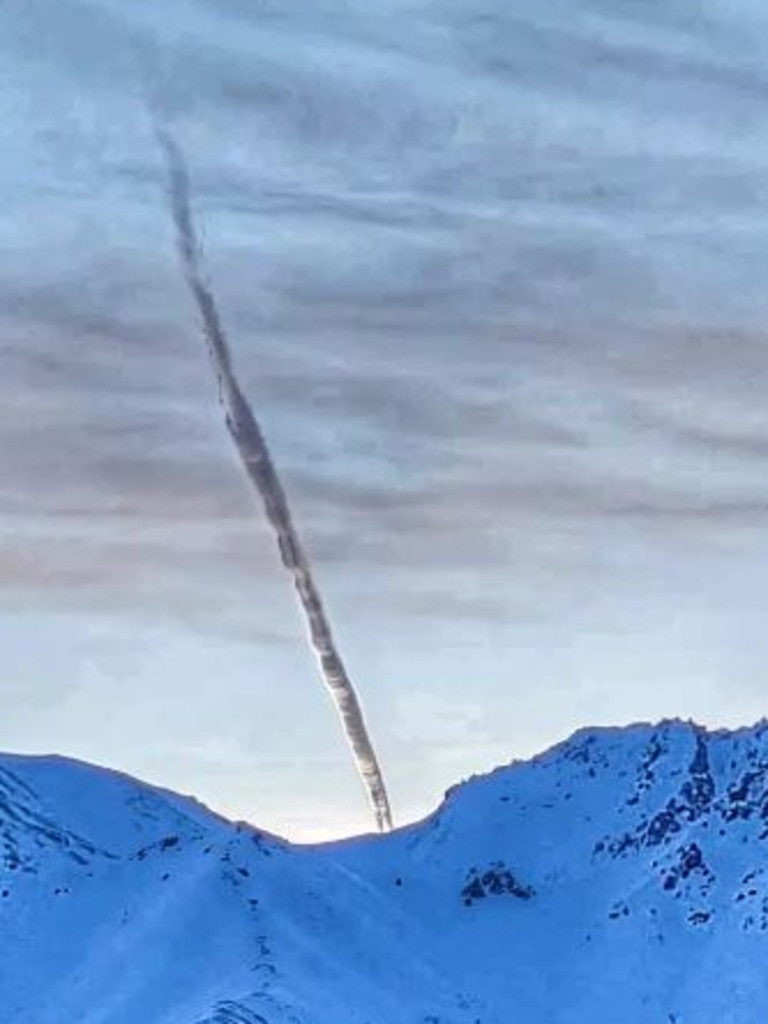 The unusual cloud may have been caused by a contrail.