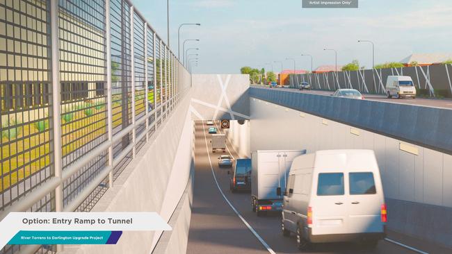 An artist’s impression of the tunnel that could form the final stage of the North-South Corridor.