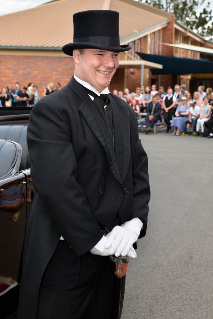 Tristan Bennett arrives at Concordia formal at Redlands campus, Thursday, November 16, 2017. Picture: Kevin Farmer