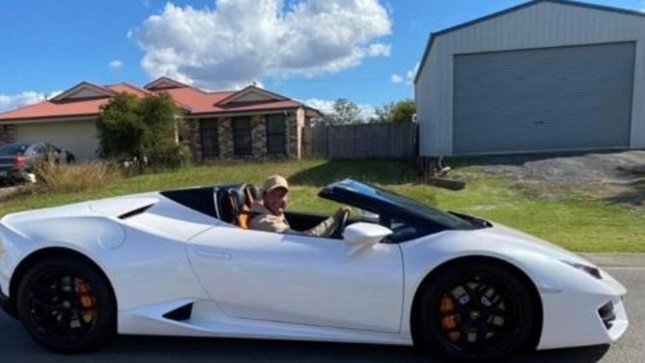 Joshua Moore drives a Lamborghini that was seized in raids targeting an alleged cocaine bust. Picture: Supplied