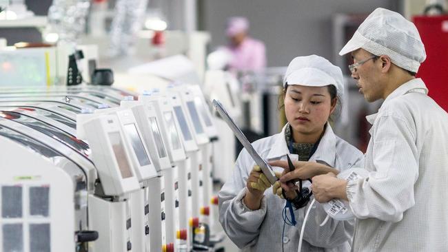 A Foxconn factory in Guizhou Province, China, in 2018.PHOTO: ALEKSANDAR PLAVEVSKIEPA//SHUTTERSTOCK