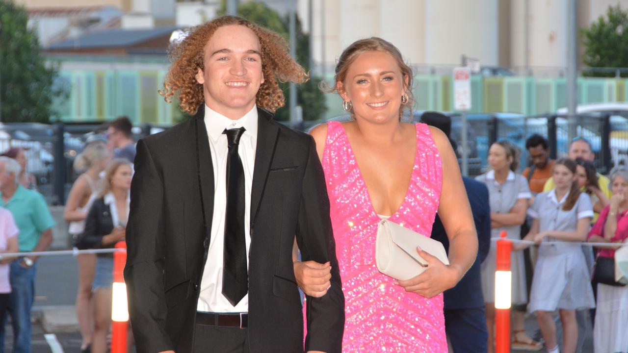 Toowoomba school formals. At the 2023 St Ursula's College formal is graduate Amelia Sutton with her partner. Picture: Rhylea Millar