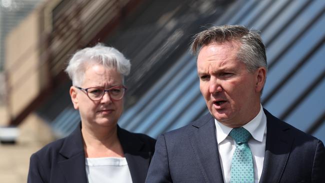 Energy Minister Chris Bowen, right, pictured with NSW Energy Minister Penny Sharpe.