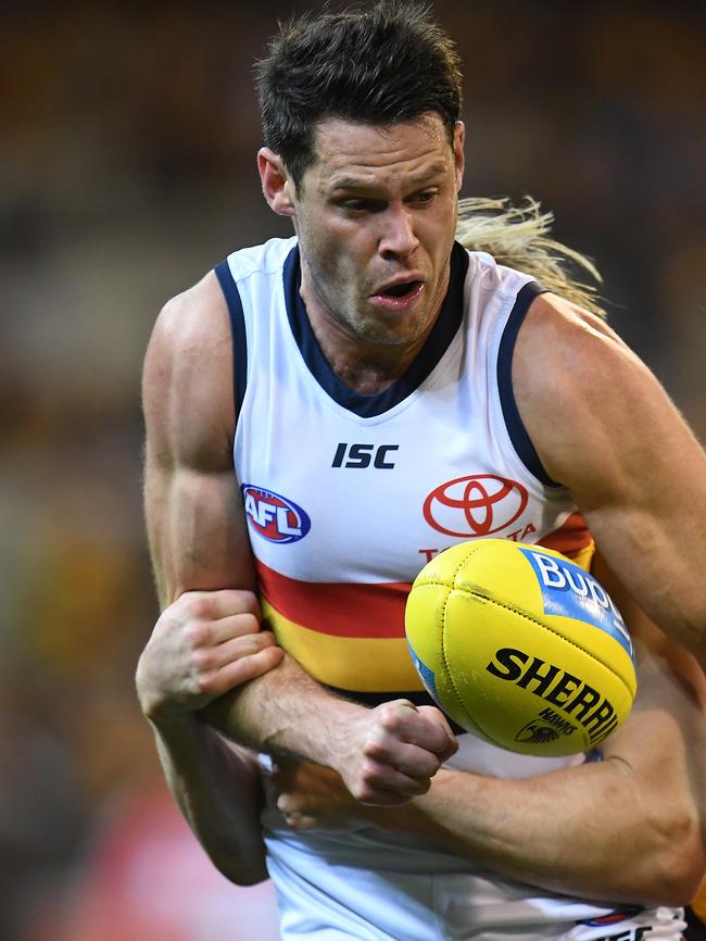 Sam Gibson against Hawthorn in Round 13. Picture: AAP Image/Julian Smith