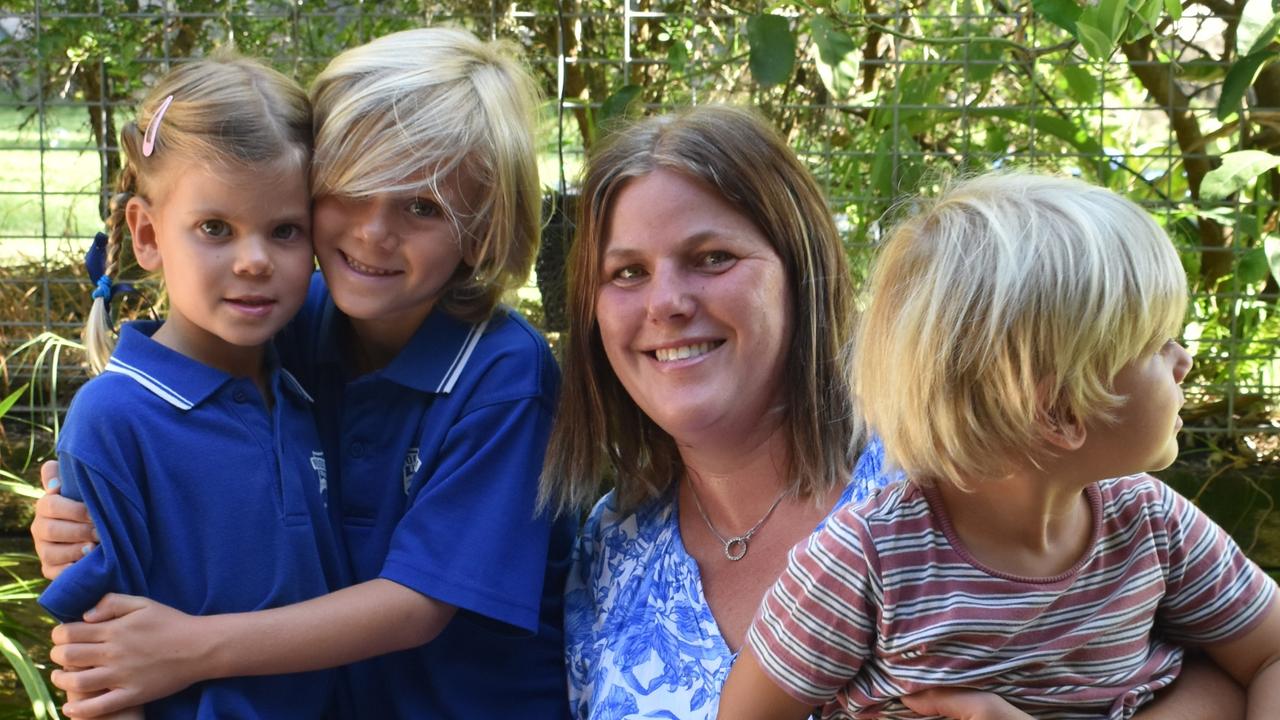 Families and students celebrate the first day of prep at Mooloolaba State School. Picture: Eddie Franklin