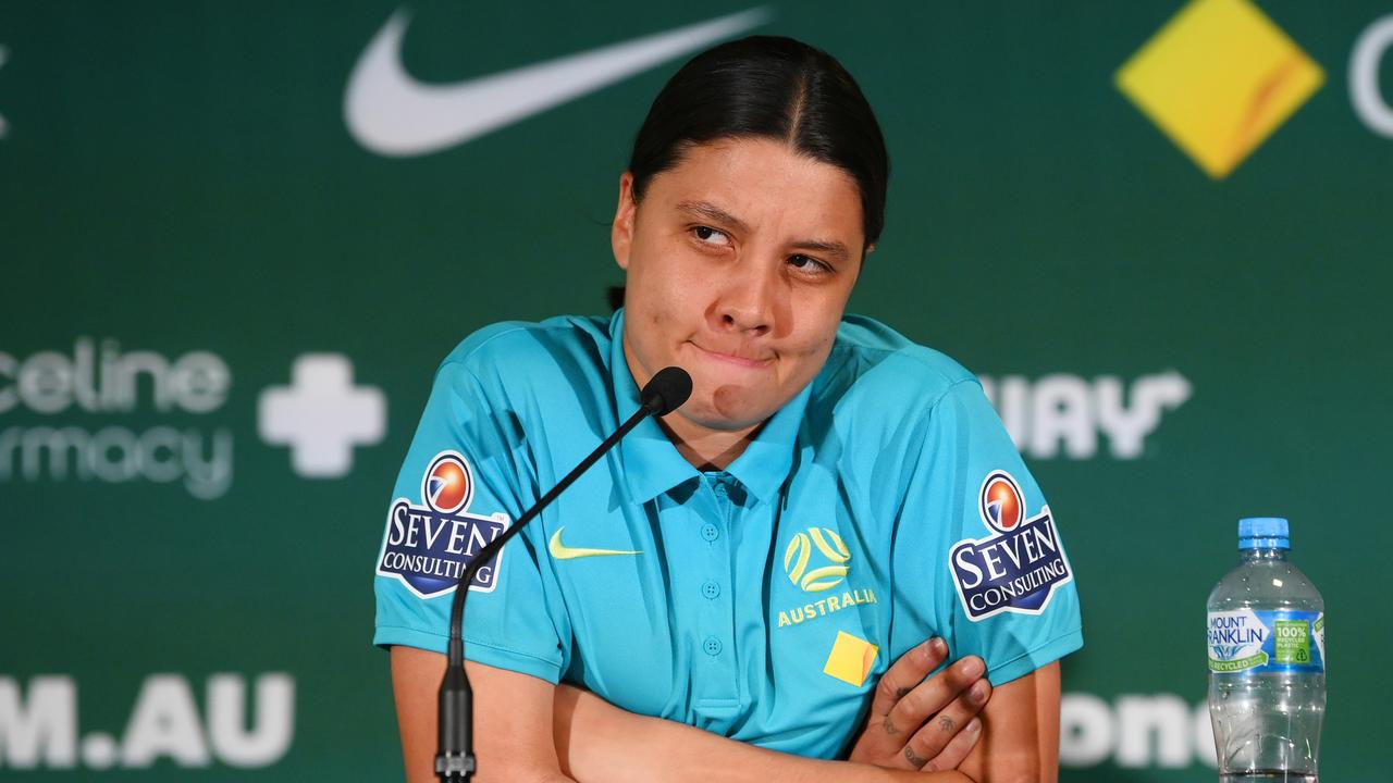 Sam Kerr of Australia. Photo by Bradley Kanaris/Getty Images.