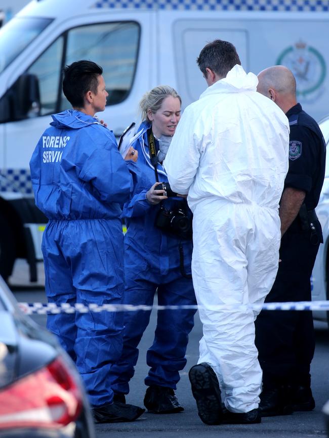 Forensic officers arrive today. Picture: John Grainger