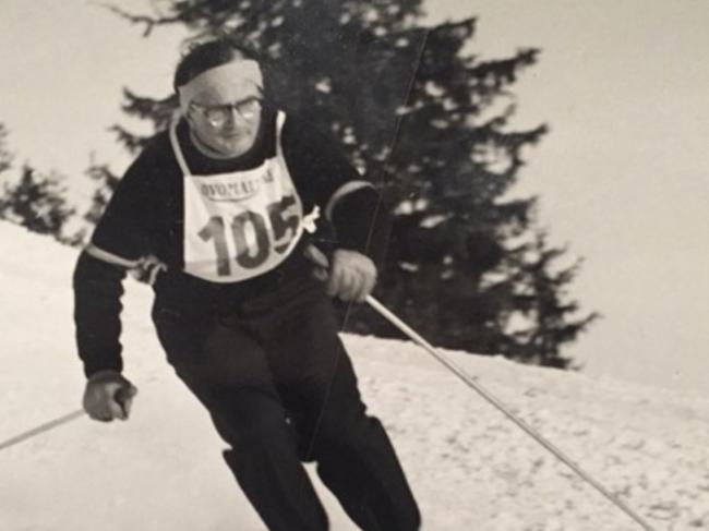 Frank Prihoda competing in the 1956 Winter Olympic Games in Cortina d’Ampezzo