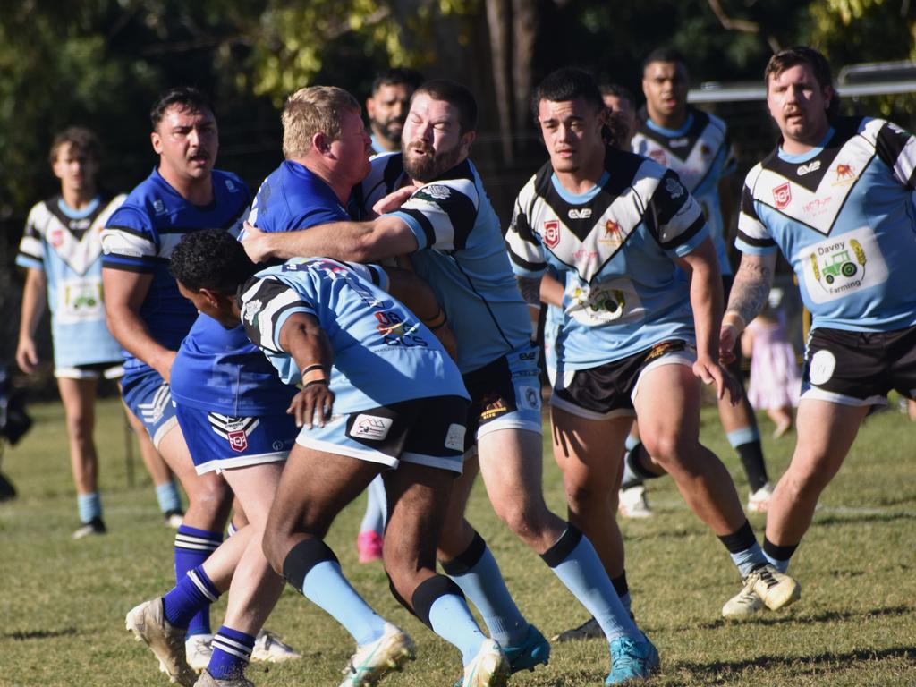 A-grade action between Norths and Gladstone Valleys at the inaugural TBMMBEKIND Day at the Gymmy Grounds, Rockhampton, on July 20, 2024.