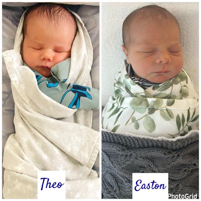 Lauren Hennessy had two babies which were born in the Hobart Private Hospital maternity unit - Theodore, left, (2021)and Easton (2024).