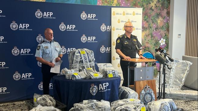 After searching that boat officers located another eight plastic-wrapped packages each containing about 40kg of cocaine. Picture: AFP &amp; ABF