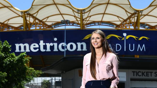 Meaghan Scanlon pushing the case for Metricon Stadium. Picture: Glenn Hampson.