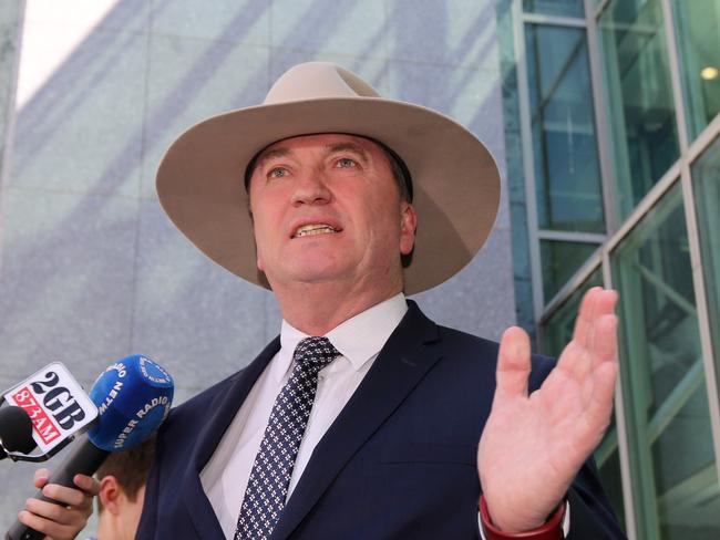 Deputy Prime Minister Barnaby Joyce during a press conference at Parliament House in Canberra. Picture Gary Ramage