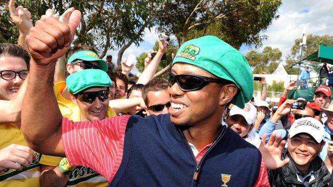 The crowds flock to Tiger like no other player. Picture: AFP