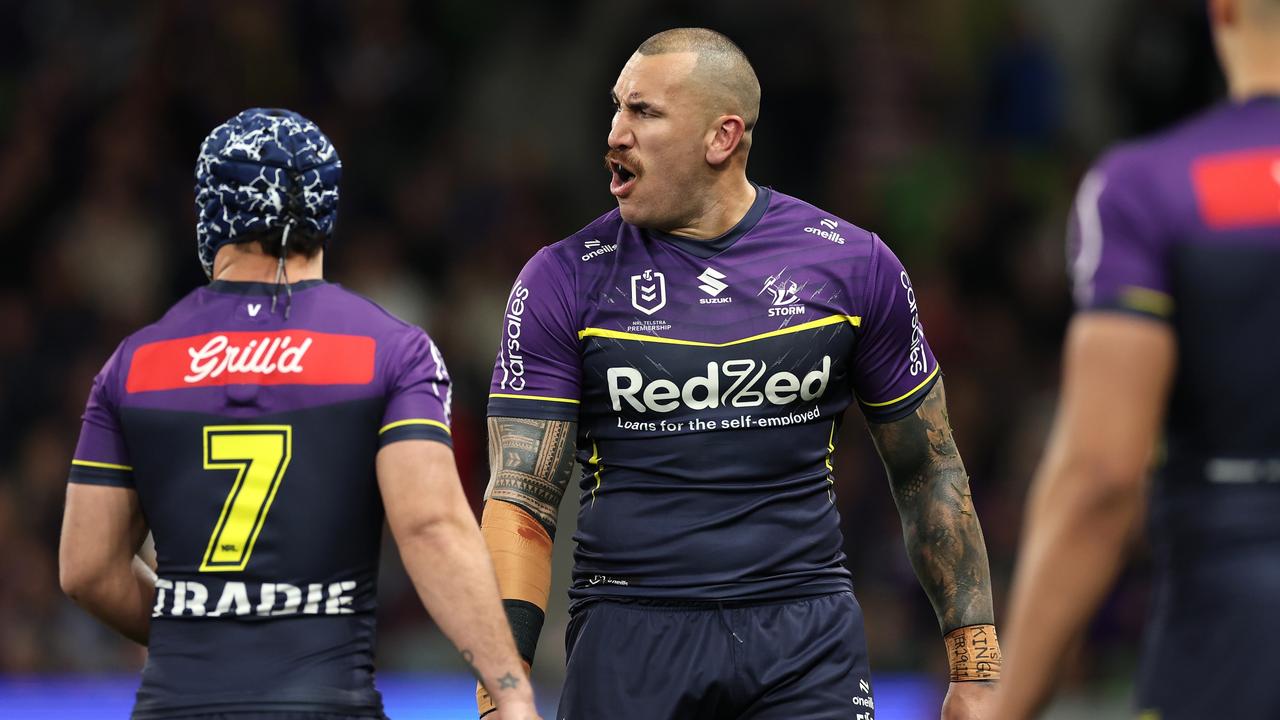 Nelson Asofa-Solomona of the Storm is sent to the sin-bin. (Photo by Cameron Spencer/Getty Images)