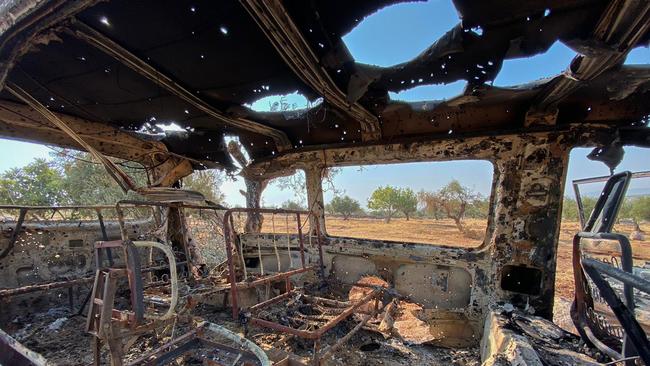 Abu Bakr al-Baghdadi’s Barisha compound was hit by an airstrike to prevent it becoming a shrine to the ISIS leader. Picture: AFP