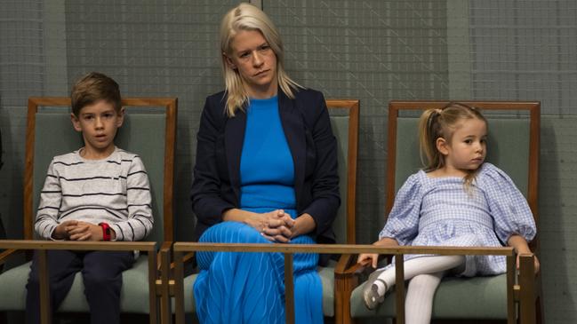 Treasurer Jim Chalmers’ family watch him deliver the 2022-23 Federal Budget in the House of Representatives.