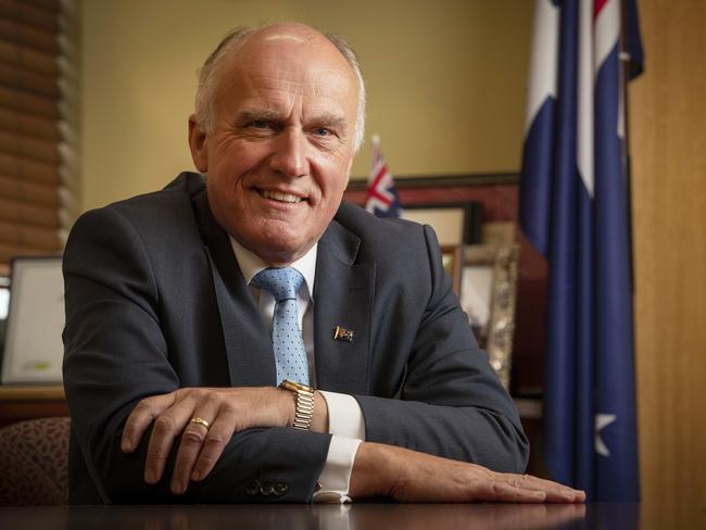 Senator Eric Abetz in his office at Hobart. Picture: Chris Kidd
