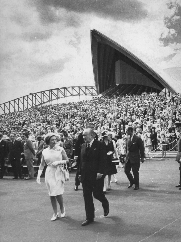 Crowds turn out for the Queen in 1973.