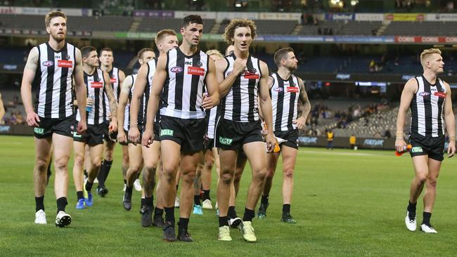 The 1-2 Pies face the Western Bulldogs on Friday night before a trip to Brisbane. Pic: Michael Klein.