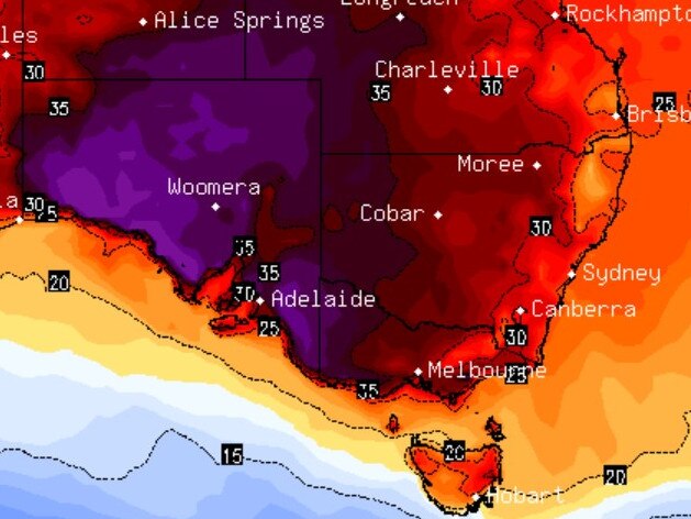 A heatwave is sweeping the country, with Victoria set for another "uncomfortable night". Picture: BSCH Stormcast, 4pm.