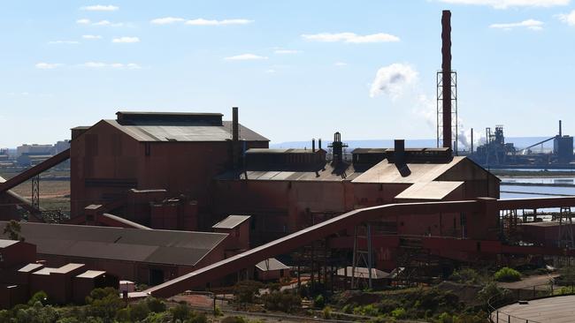 The Arrium steelwork facilities in Whyalla. The Federal Government is under pressure to lock in the use of steel from the steelworks for its multibillion-dollar railway. Picture: AAP