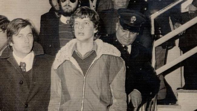 A bewildered John Paul Getty III faces the world at an Italian police station in January 1974 shortly after being freed as a hostage.