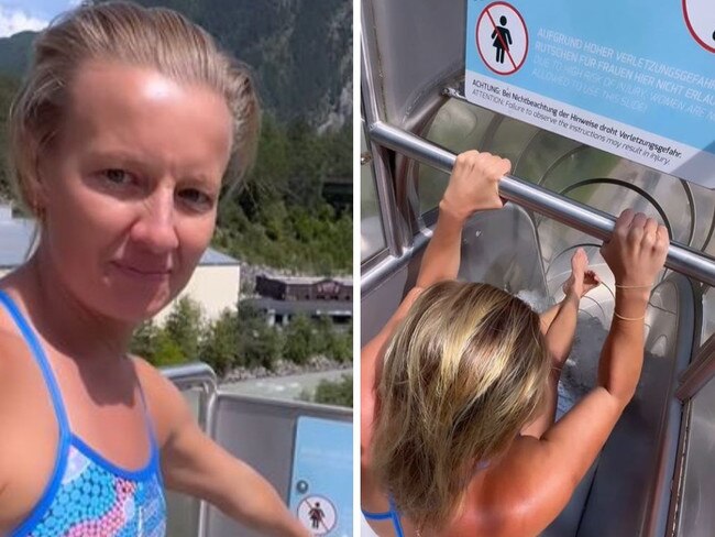 Warning over Aussie diver’s water slide video. Picture: Instagram/RhiannanIffland