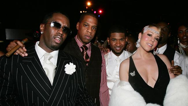 Both Carter and Combs, pictured in 2004 with Usher and Mariah Carey denied Jane Doe’s claims. Picture: Getty.