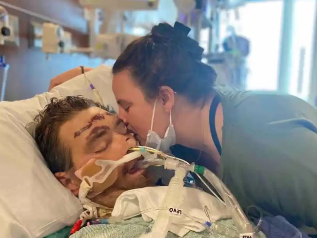 Steven’s body succumbed to series of issues as time went on, catching influenza A, contracting pneumonia in both his lungs, and developing acute respiratory distress syndrome (ARDS) that left his lungs unable to work. Picture: GoFundMe