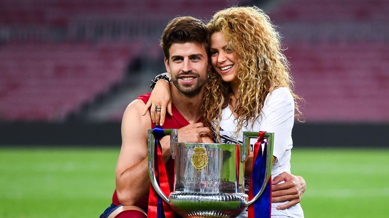 Shakira with ex-boyfriend Gerara Pique. (Photo by David Ramos/Getty Images)