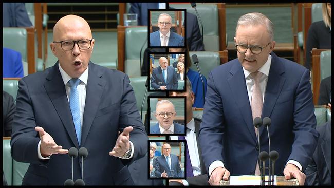 Opposition Leader Peter Dutton and Anthony Albanese on Tuesday.