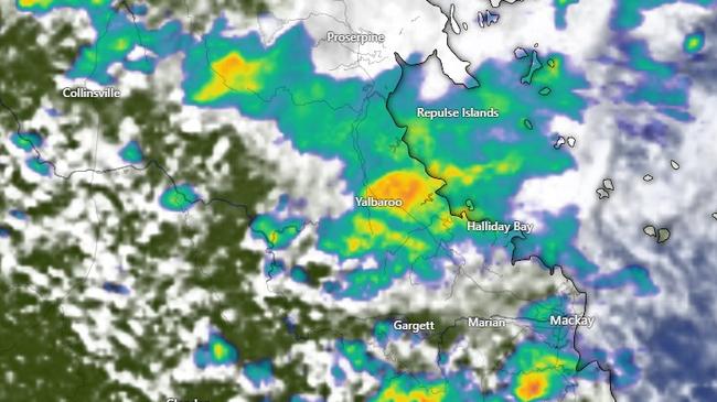 Severe Thunderstorm Warning with heavy rainfall for Central Coast and Whitsundays. Picture: BOM