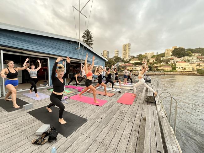 A new Vinyasa Yoga class at Sailing Club in Double Bay: Double Bay Yoga on the Wharf.