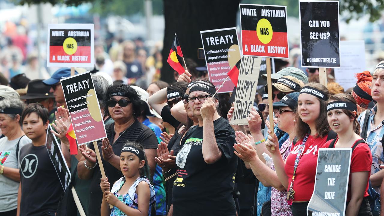 An Invasion Day/Change The Date Rally in Hobart in 2019. Picture: Nikki Davis-Jones