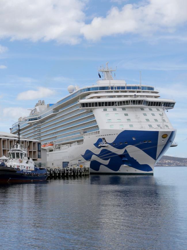 The Majestic Princess docked in Hobart. Picture: PATRICK GEE