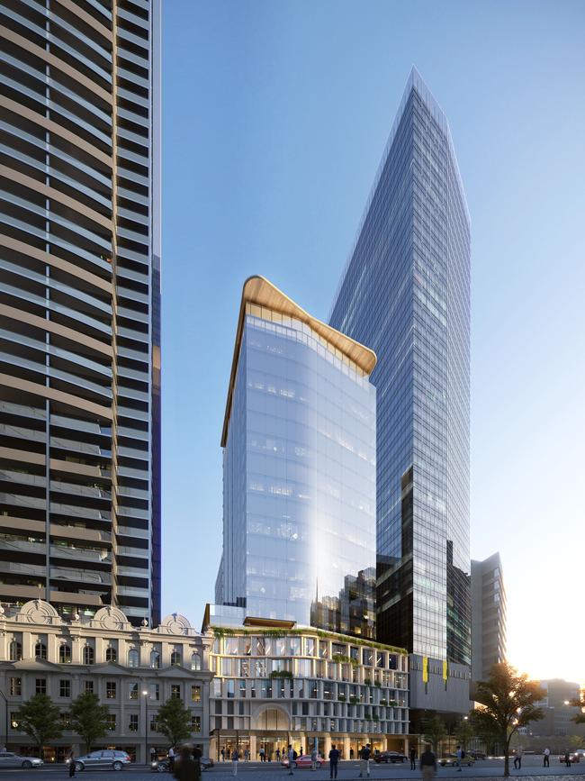 An artist's impression of the redeveloped 450 Queen St in the Brisbane CBD.