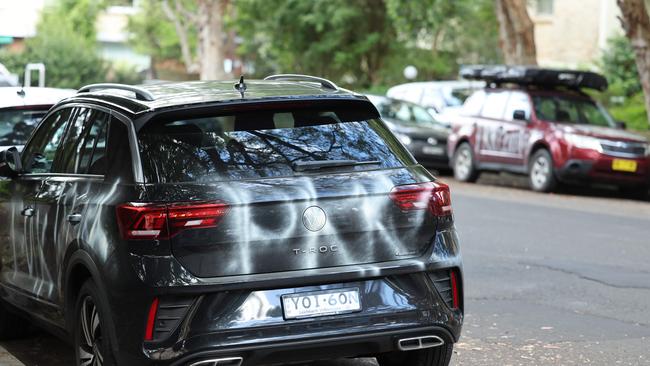 A photo of Anti-Israel graffiti sprawled on a car in Woollahra last month..