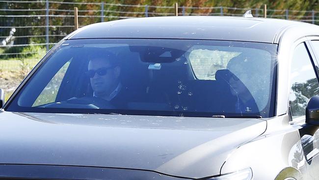 Stuart Ayres leaves his home at Mulgoa in Western Sydney this morning. Picture: Picture: Richard Dobson