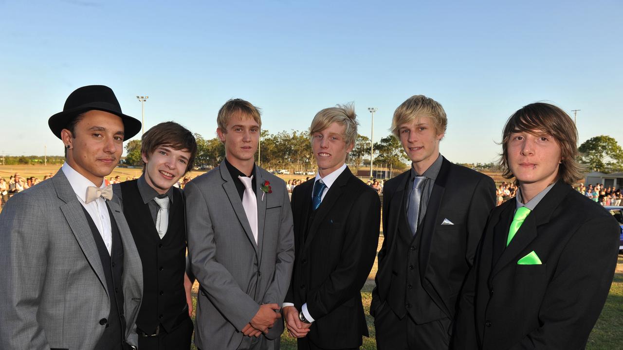 Joshua Scoda, Ethan Morrison, Justyn Russell, Adam McGoldrick, Isaac Schipper and Trent Stubberfield at the Bundaberg High School Prom. Photo: Scottie Simmonds/NewsMail