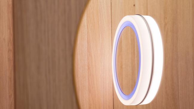 Passengers can flick on bright light in the shower for 15 minute sessions. Picture: Qantas