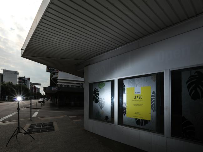 Sign of the times: shops for lease in Darwin CBD. Picture: Glenn Campbell