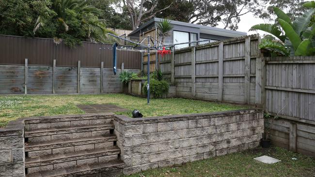 The backyard of the home where Coco was found dead. Picture: Tim Hunter