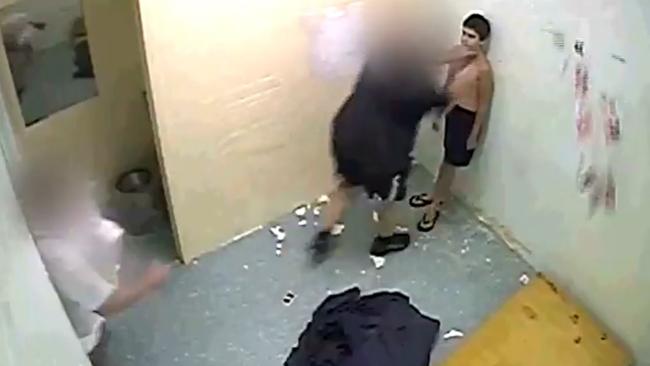 Screen shots of CCTV footage taken from inside inmate Dylan Voller's cell at Don Dale Youth Detention Centre.