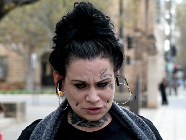 ADELAIDE, AUSTRALIA - NewsWire Photos September 8, 2023:Kimberley Vera Hudson who allegedly threatened rescue crews with an axe after the car she was in crashed and rolled on its side in Goodwood in May pictured at magistrates court. Picture: NCA NewsWire